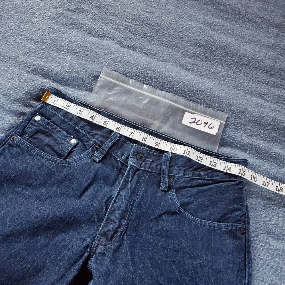 Levi's 514 Straight Motion Denim Blue Jeans Size 31x32 Black Leather Label